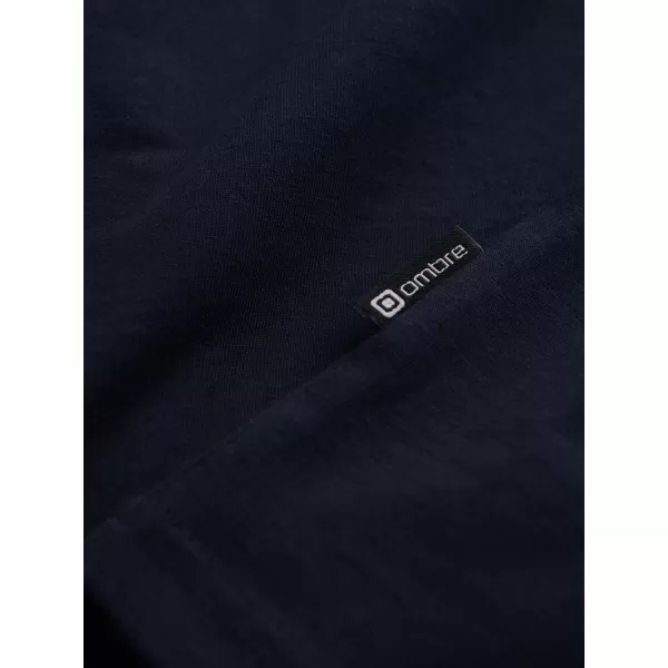  Herren t -Shirt mit einem langen Ärmel OMBRE OM-LSCL-0110 MARINEBLAU 