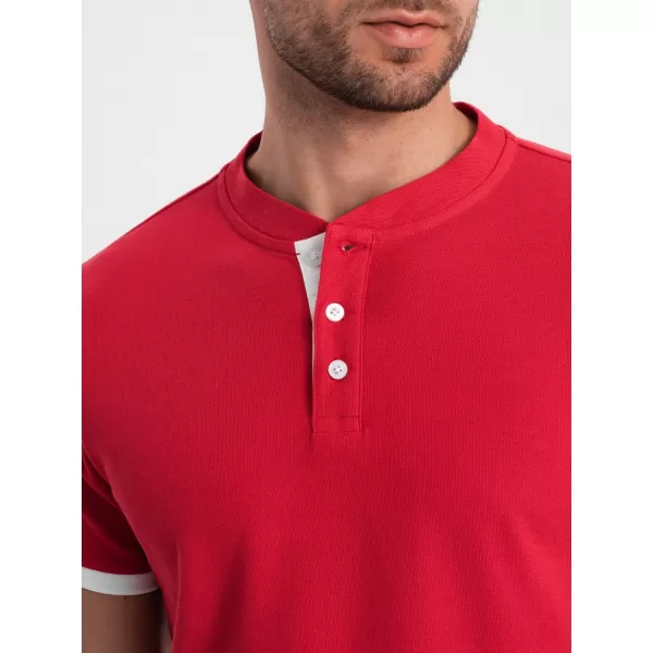  Herren t -Shirt mit einem Kragen OMBRE OM-TSCT-0156 ROT 