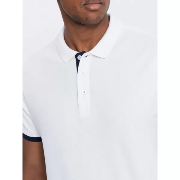  Herren t -Shirt mit einem Kragen OMBRE OM-POSS-0113 WEIß 