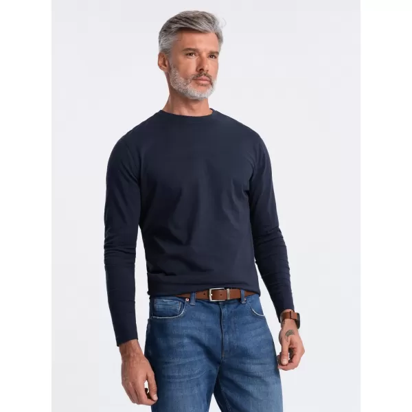  Herren t -Shirt mit einem langen Ärmel OMBRE OM-LSBL-0106 MARINEBLAU 