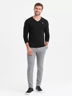 Herren t -Shirt mit einem langen Ärmel OMBRE OM-LSCL-0110 SCHWARZ