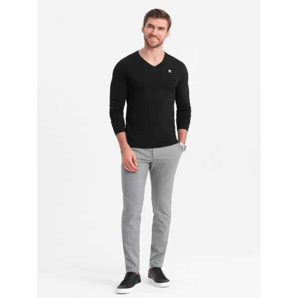  Herren t -Shirt mit einem langen Ärmel OMBRE OM-LSCL-0110 SCHWARZ 