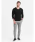 Herren t -Shirt mit einem langen Ärmel OMBRE OM-LSCL-0110 SCHWARZ
