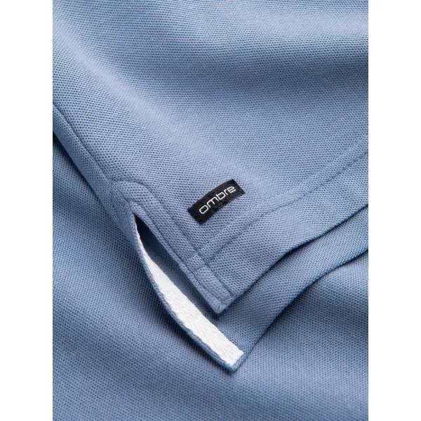  Herren t -Shirt mit einem Kragen OMBRE OM-TSCT-0156 BLAU 