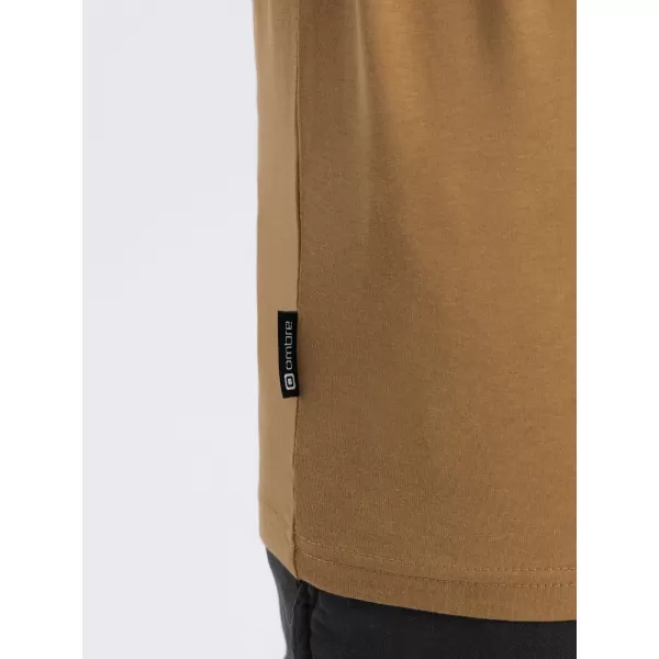  Herren t -Shirt mit einem langen Ärmel OMBRE OM-LSBL-0106 SENF 