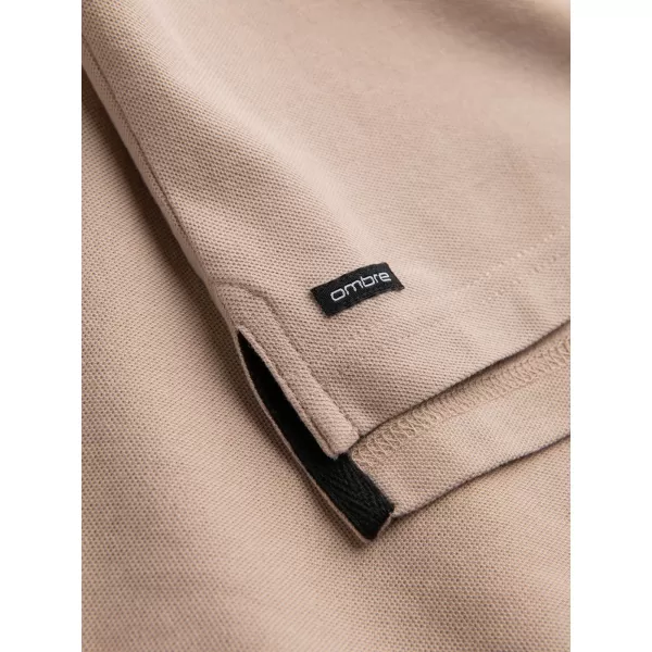  Herren t -Shirt mit einem Kragen OMBRE OM-TSCT-0156 BEIGE 