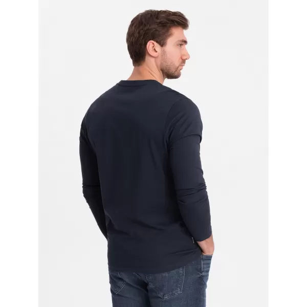  Herren t -Shirt mit einem langen Ärmel OMBRE OM-LSBL-0108 MARINEBLAU 