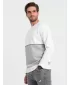 Herren -Sweatshirt OMBRE OM-SSNZ-0130 WEIß UND GRAU