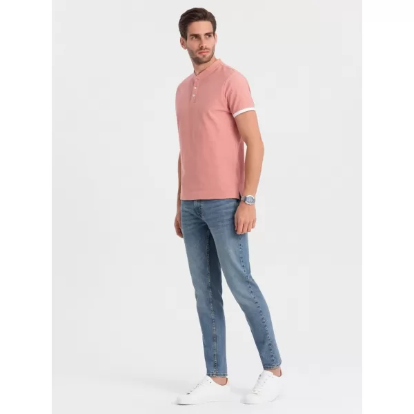  Herren t -Shirt mit einem Kragen OMBRE OM-TSCT-0156 ROSA 