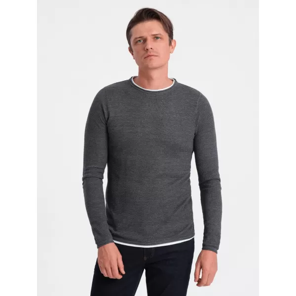  Herrenpullover OMBRE OM-SWSW-0103 GRAPHIT MELANGE 