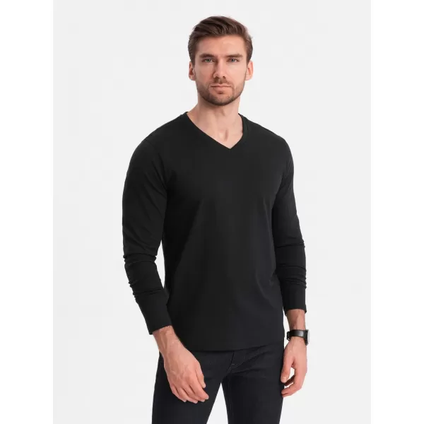  Herren t -Shirt mit einem langen Ärmel OMBRE OM-LSBL-0108 SCHWARZ 