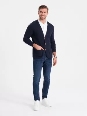 Herrenpullover OMBRE OM-SWCD-0109 MARINEBLAU
