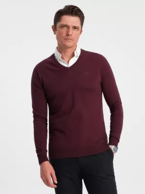 Herrenpullover OMBRE OM-SWSW-0102 KASTANIENBRAUN