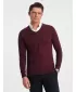 Herrenpullover OMBRE OM-SWSW-0102 KASTANIENBRAUN