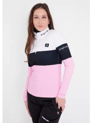 Frauenfunktionaler Thermo -Sweatshirt Premium ALTISPORT VOJ/ALW051TER03 WEIß -PINK