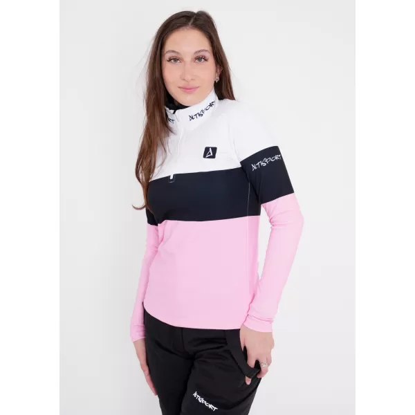  Frauenfunktionaler Thermo -Sweatshirt Premium ALTISPORT VOJ/ALW051TER03 WEIß -PINK 