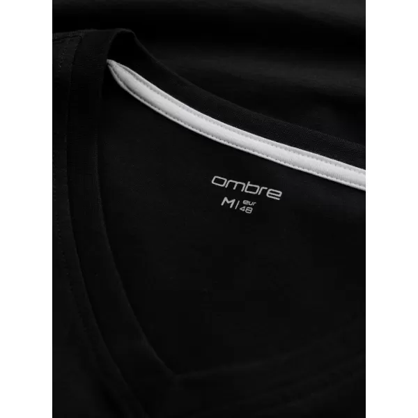  Herren t -Shirt mit einem langen Ärmel OMBRE OM-LSCL-0110 SCHWARZ 