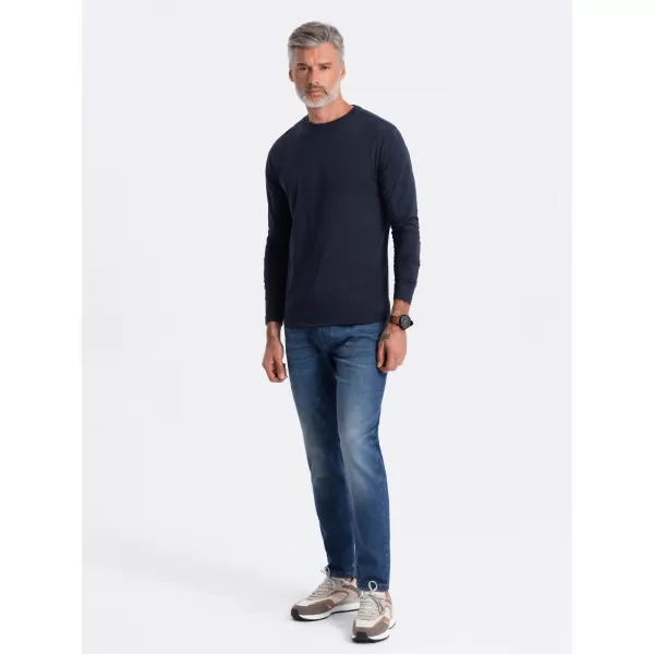  Herren t -Shirt mit einem langen Ärmel OMBRE OM-LSBL-0106 MARINEBLAU 