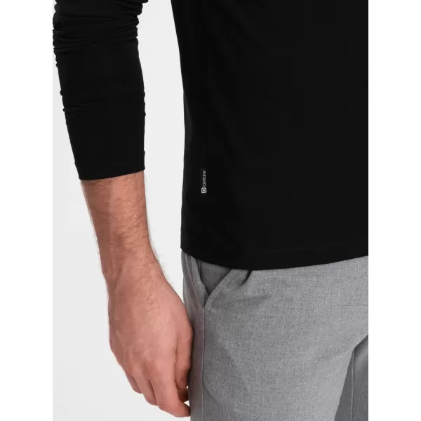 Herren t -Shirt mit einem langen Ärmel OMBRE OM-LSCL-0110 SCHWARZ 