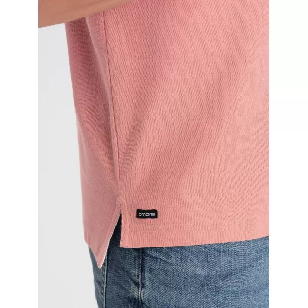  Herren t -Shirt mit einem Kragen OMBRE OM-TSCT-0156 ROSA 