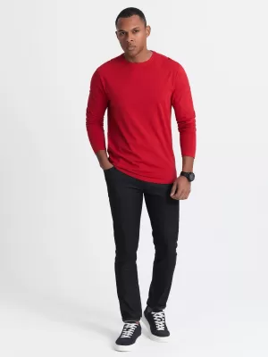Herren t -Shirt mit einem langen Ärmel OMBRE OM-LSBL-0106 ROT