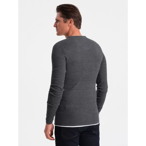  Herrenpullover OMBRE OM-SWSW-0103 GRAPHIT MELANGE 