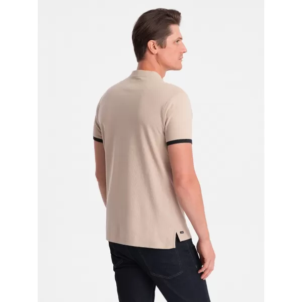  Herren t -Shirt mit einem Kragen OMBRE OM-TSCT-0156 BEIGE 