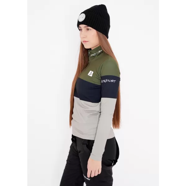  Frauenfunktionaler Thermo -Sweatshirt Premium ALTISPORT VOJ/ALW051TER03 KHAKI 