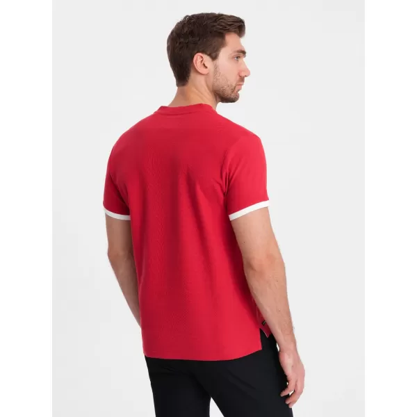  Herren t -Shirt mit einem Kragen OMBRE OM-TSCT-0156 ROT 