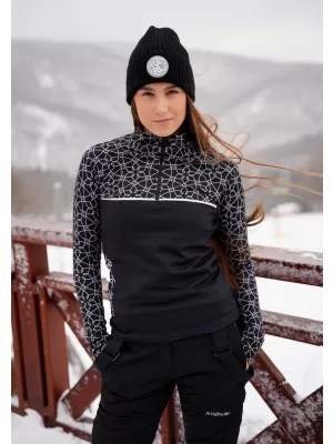 Frauenfunktionaler Thermo -Sweatshirt Premium ALTISPORT VOJ/ALW053TER03 SCHWARZ UND WEIß