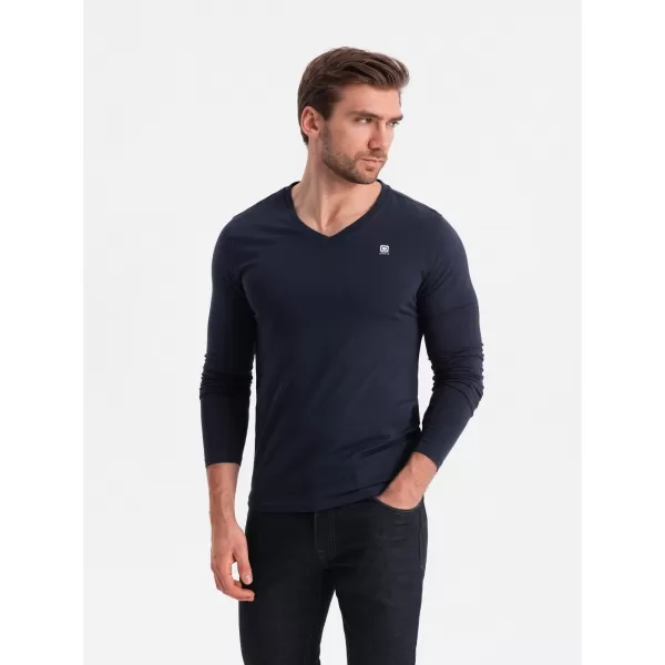  Herren t -Shirt mit einem langen Ärmel OMBRE OM-LSCL-0110 MARINEBLAU 