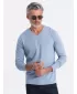 Herren t -Shirt mit einem langen Ärmel OMBRE OM-LSBL-0108 BLAUER DENIM