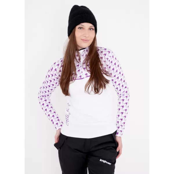  Frauenfunktionaler Thermo -Sweatshirt Premium ALTISPORT VOJ/ALW048TER03 WEIß/LILA 