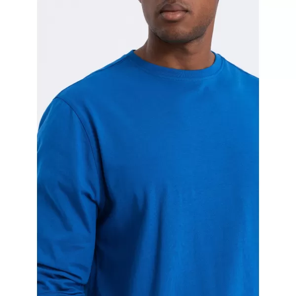  Herren t -Shirt mit einem langen Ärmel OMBRE OM-LSBL-0106 BLAU 