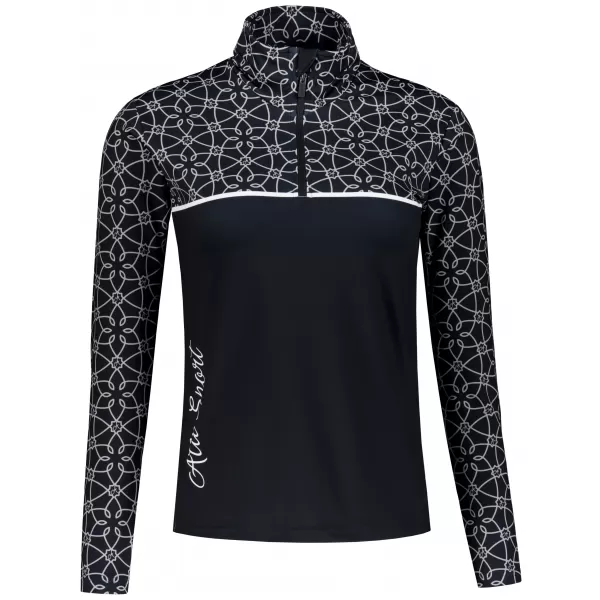  Frauenfunktionaler Thermo -Sweatshirt Premium ALTISPORT VOJ/ALW053TER03 SCHWARZ UND WEIß 