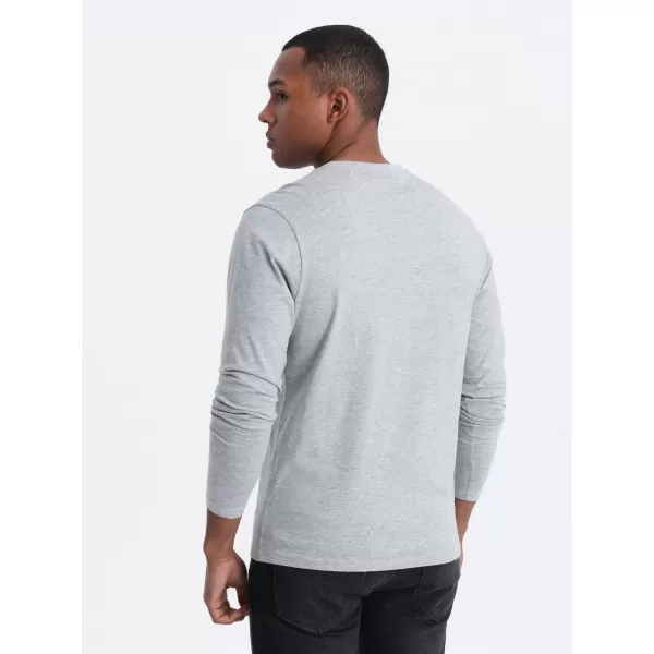  Herren t -Shirt mit einem langen Ärmel OMBRE OM-LSBL-0108 GRAUE MELANGE 