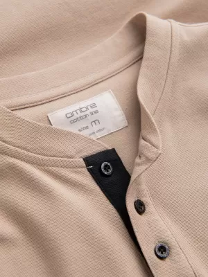 Herren t -Shirt mit einem Kragen OMBRE OM-TSCT-0156 BEIGE