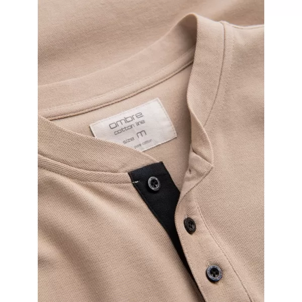  Herren t -Shirt mit einem Kragen OMBRE OM-TSCT-0156 BEIGE 