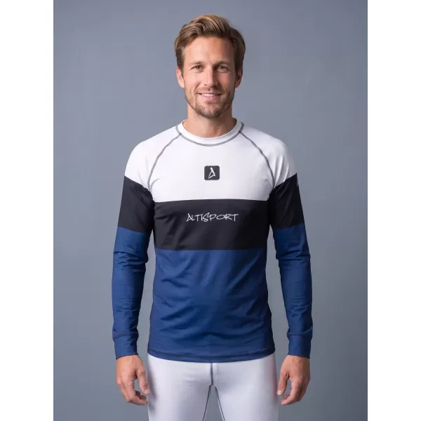  Funktionaler Term T -Shirt von Männern mit Langarmprämie ALTISPORT VOJ/ALM051TER01 WEIß -BLAU 