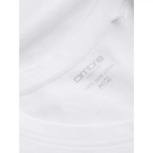  Herren t -Shirt mit einem langen Ärmel OMBRE OM-LSBL-0108 WEIß 