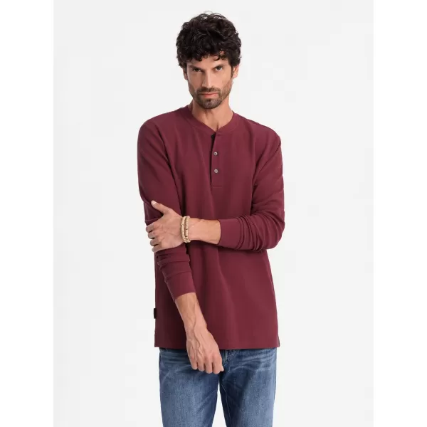  Herren t -Shirt mit langen Ärmeln OMBRE OM-LSCL-0120 KASTANIENBRAUN 