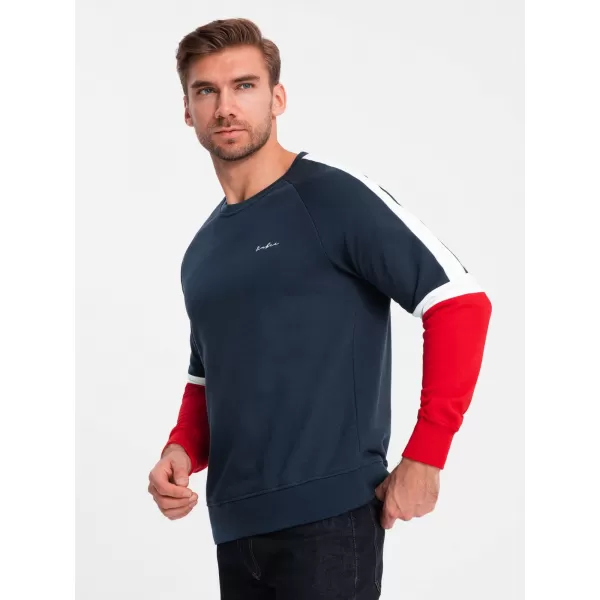  Herren -Sweatshirt OMBRE OM-SSNZ-22FW-003 MARINEBLAU 