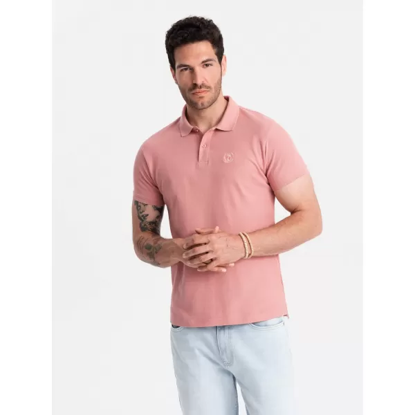  Herren t -Shirt mit einem Kragen OMBRE OM-POBS-0100 DUNKELROSA 