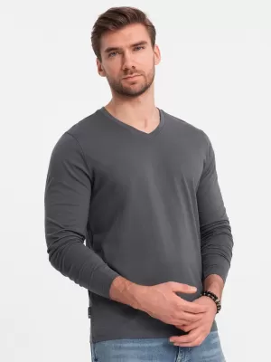 Herren t -Shirt mit einem langen Ärmel OMBRE OM-LSBL-0108 GRAPHIT