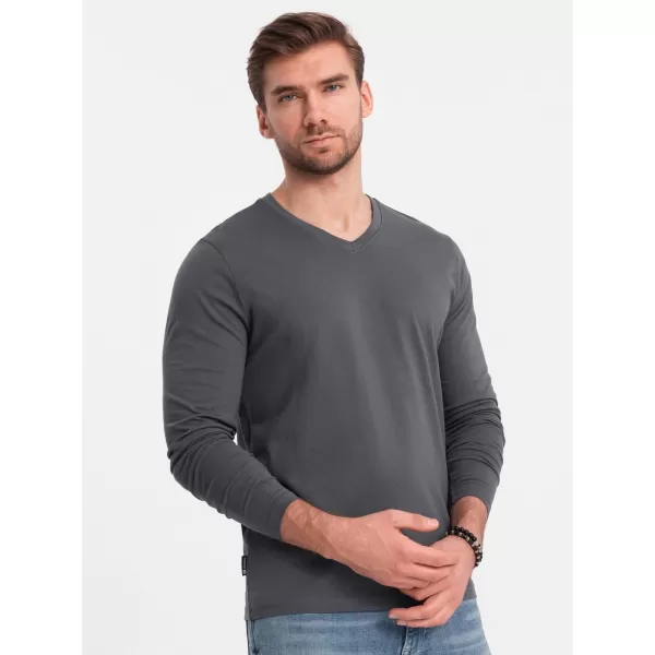  Herren t -Shirt mit einem langen Ärmel OMBRE OM-LSBL-0108 GRAPHIT 