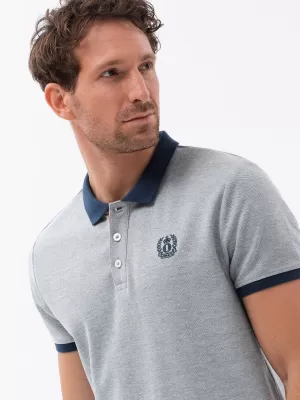Herren t -Shirt mit einem Kragen OMBRE OM-POSS-0105 GRAUE MELANGE