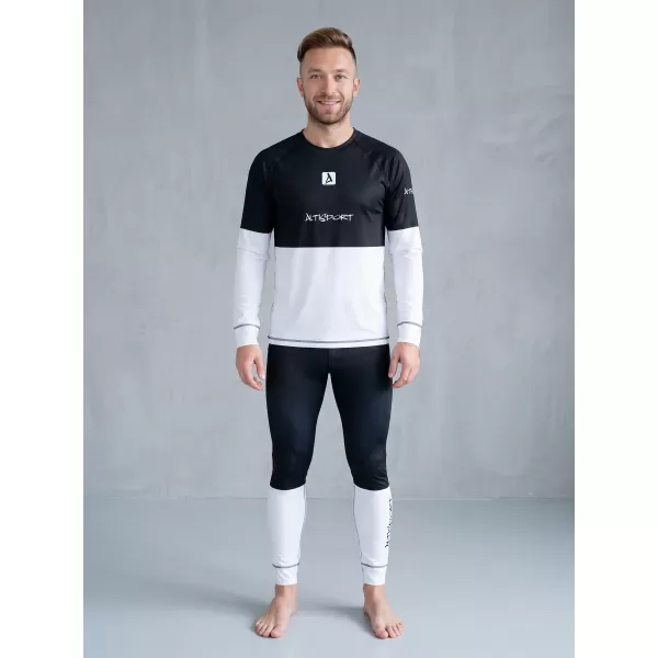  Die funktionelle Thermohosen für Männer Premium ALTISPORT VOJ/ALM051TER02 SCHWARZ UND WEIß 