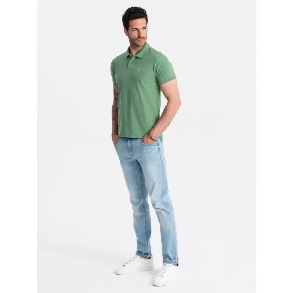  Herren t -Shirt mit einem Kragen OMBRE OM-POBS-0100 GRÜN 