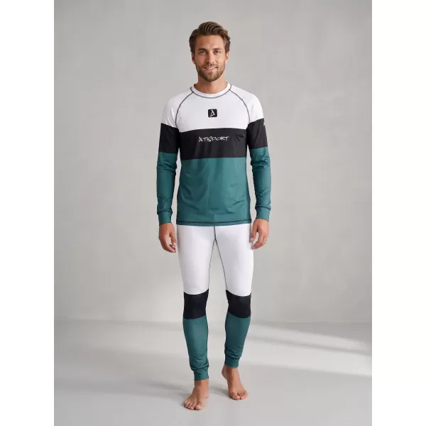  Funktionaler Term T -Shirt von Männern mit Langarmprämie ALTISPORT VOJ/ALM051TER01 WEIß -GREEN 
