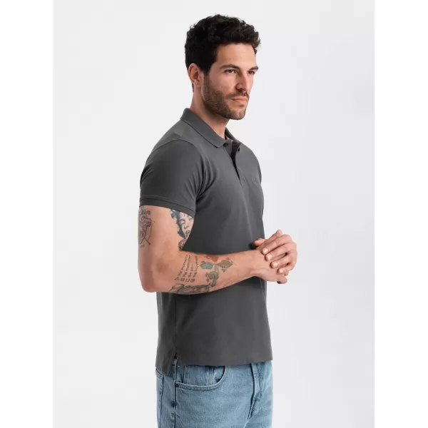  Herren t -Shirt mit einem Kragen OMBRE OM-POBS-0100 GRAPHIT 
